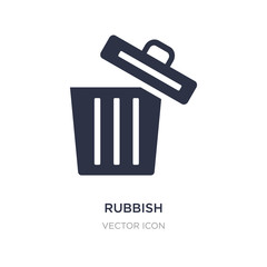 rubbish icon on white background. Simple element illustration from UI concept.