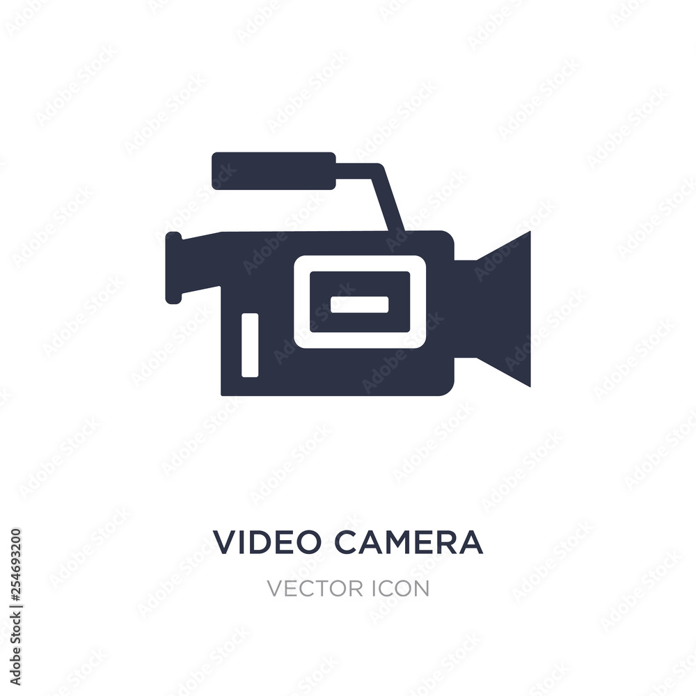 Poster video camera from side view icon on white background. simple element illustration from ui concept.