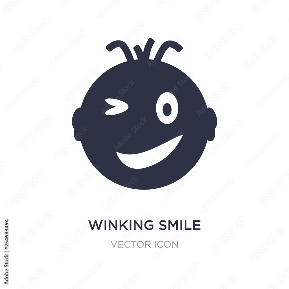 Poster winking smile icon on white background. simple element illustration from ui concept.