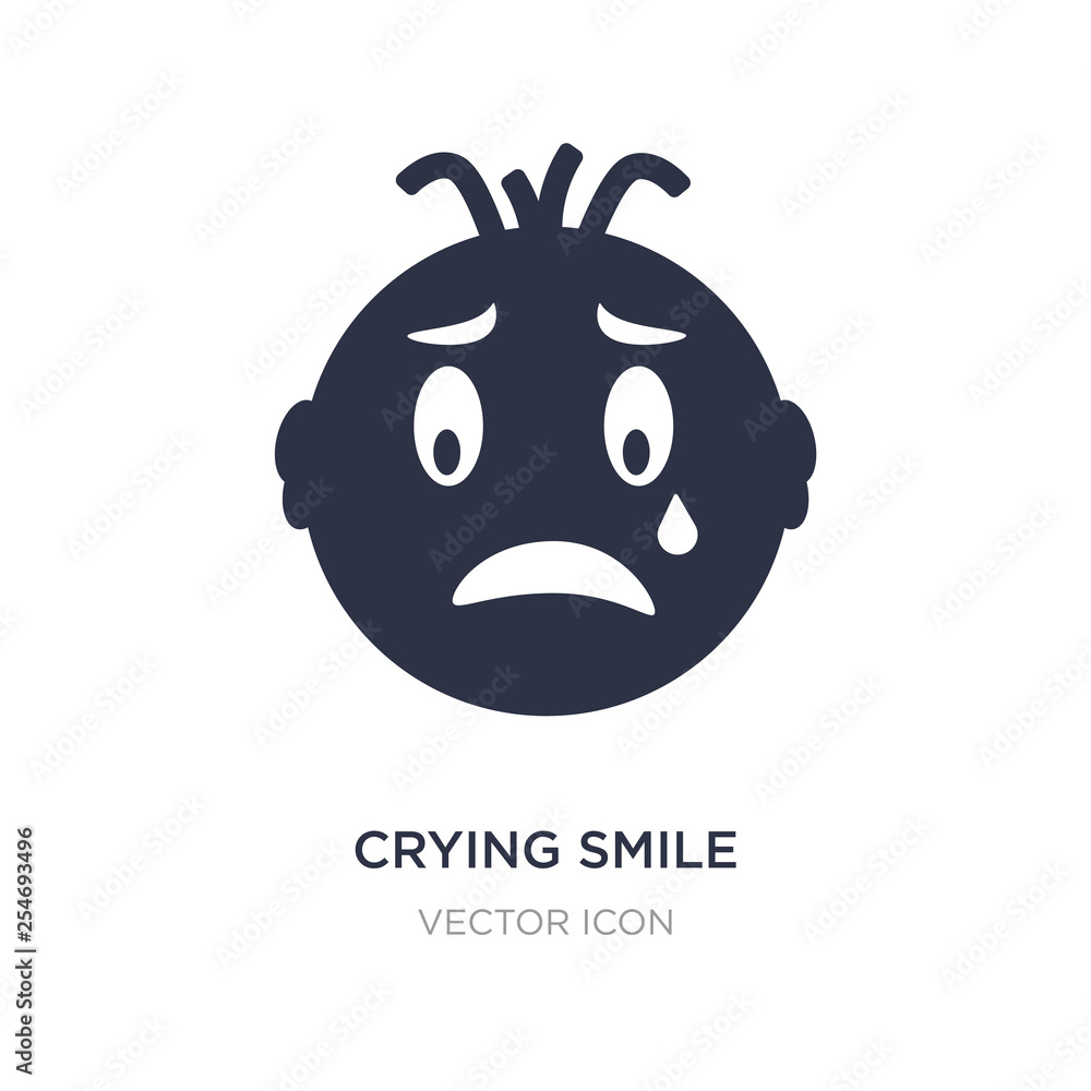 Poster crying smile icon on white background. simple element illustration from ui concept.