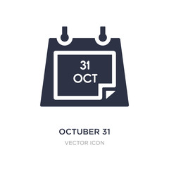 octuber 31 icon on white background. Simple element illustration from UI concept.