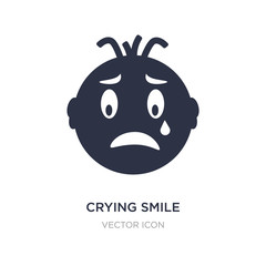 crying smile icon on white background. Simple element illustration from UI concept.