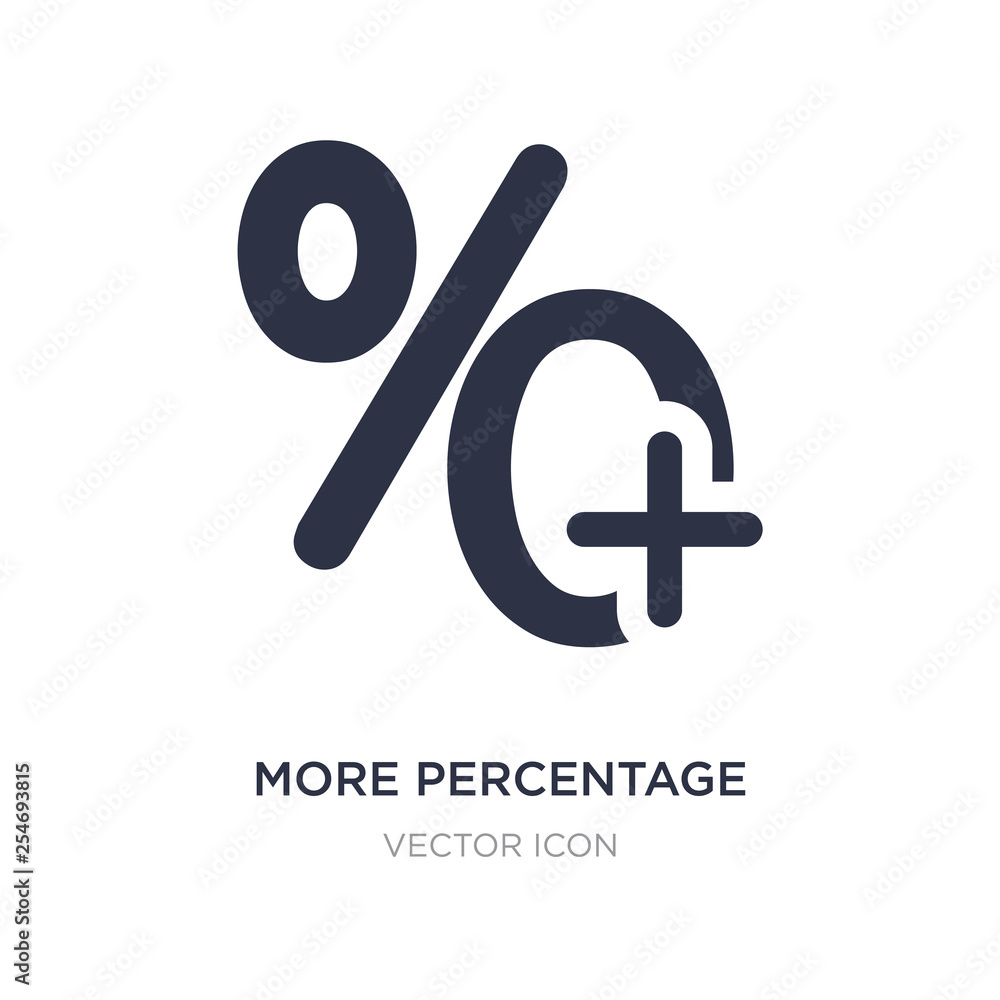 Aufkleber more percentage plus button icon on white background. simple element illustration from ui concept.