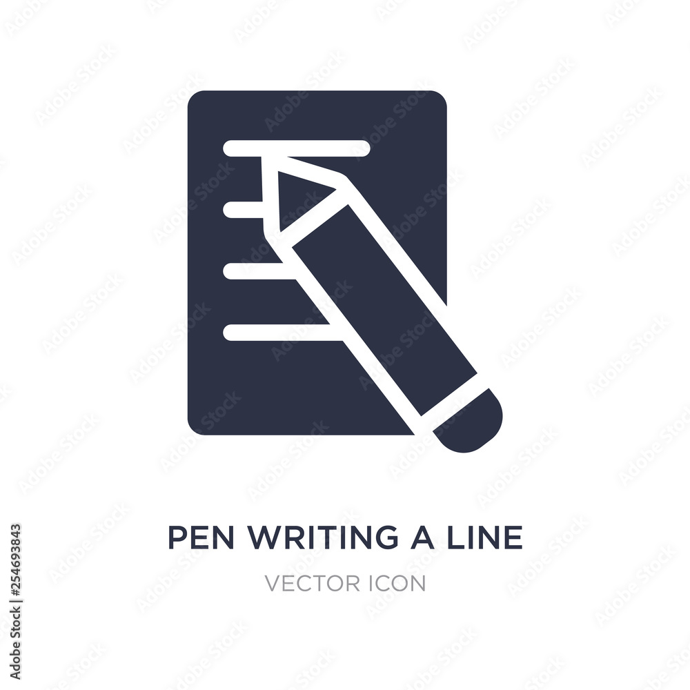 Aufkleber pen writing a line icon on white background. simple element illustration from ui concept.