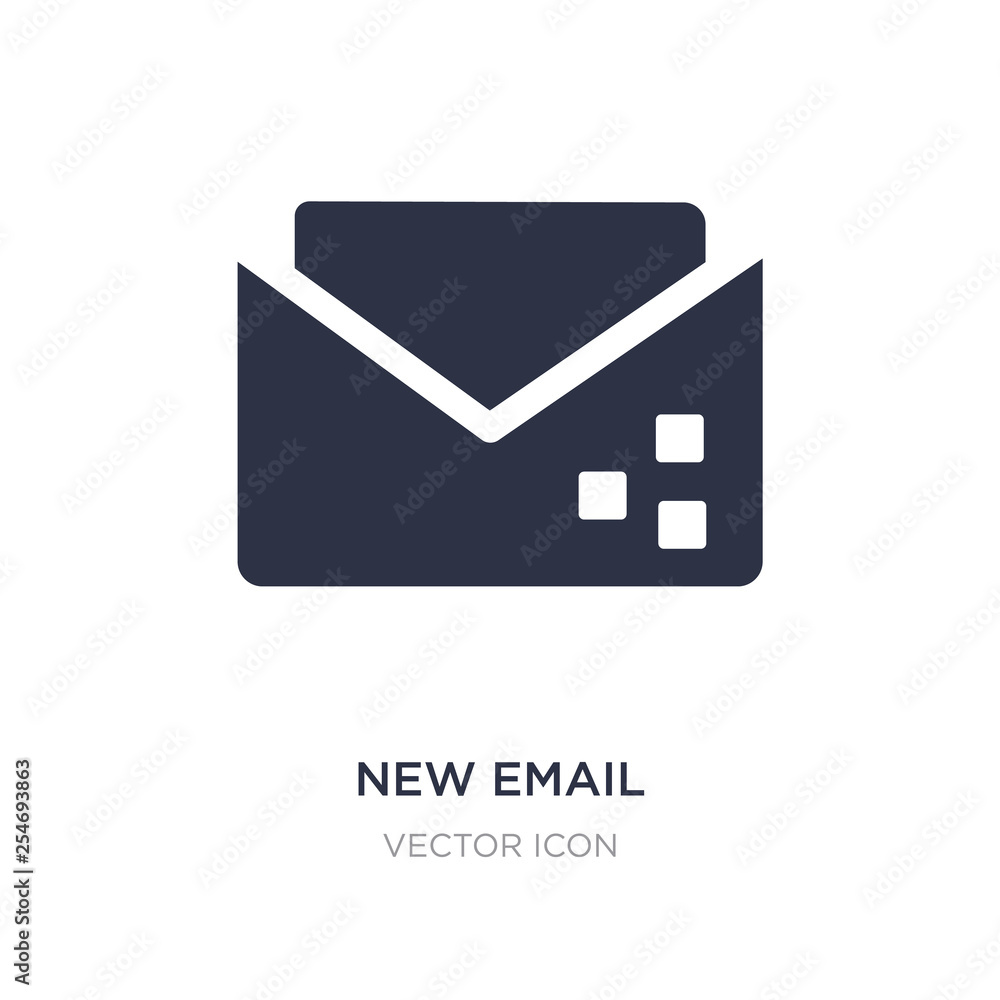 Poster new email filled envelope icon on white background. simple element illustration from ui concept.