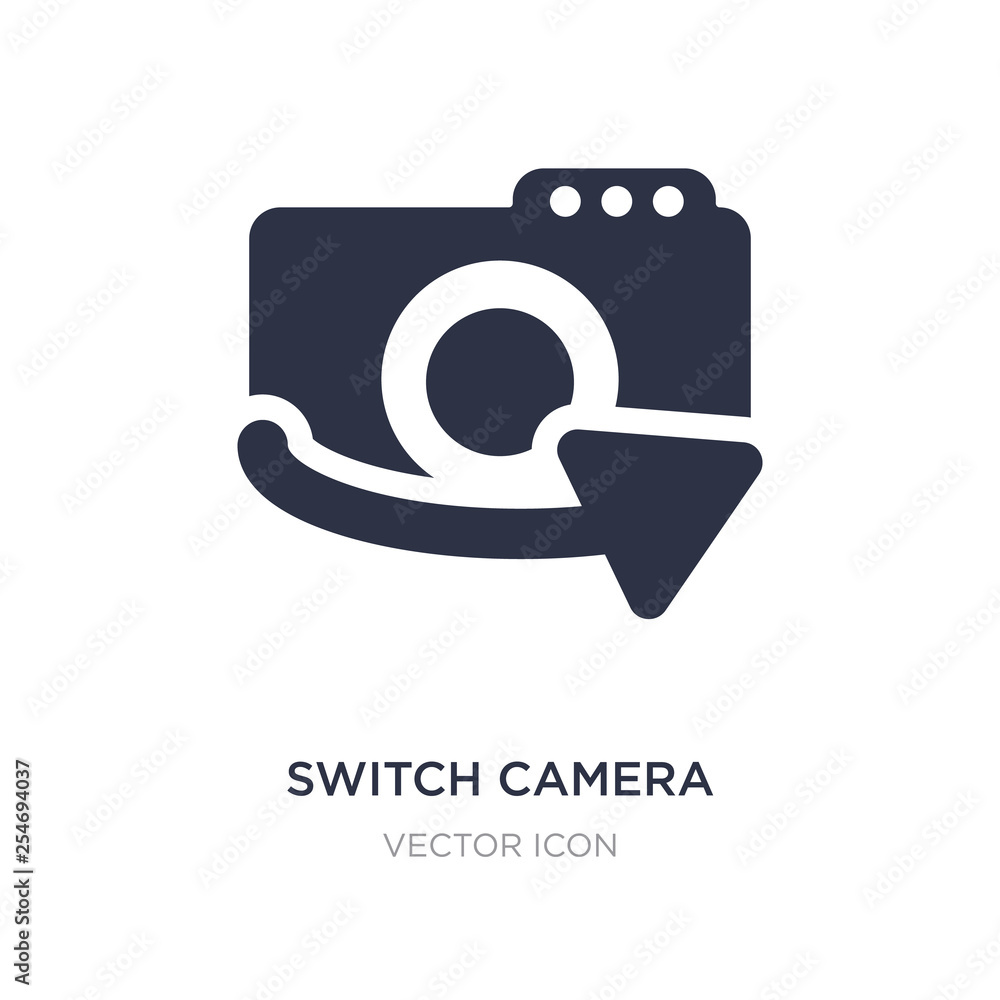 Poster switch camera icon on white background. simple element illustration from ui concept.