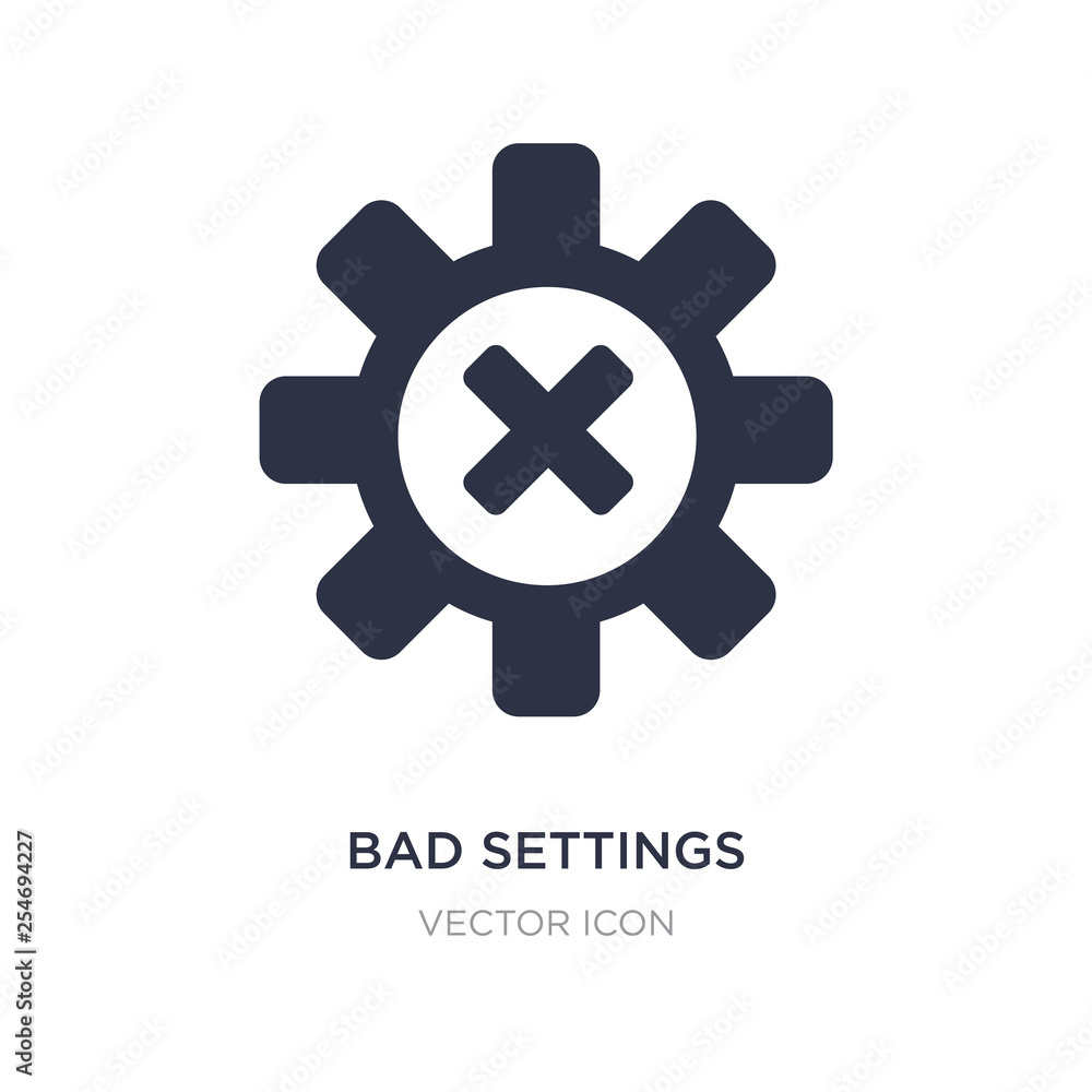 Aufkleber bad settings icon on white background. simple element illustration from ui concept.