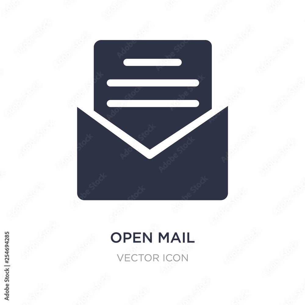 Poster open mail icon on white background. simple element illustration from ui concept.