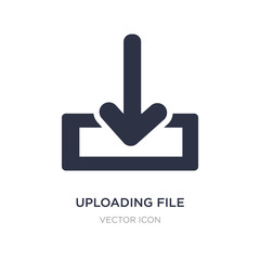 uploading file icon on white background. Simple element illustration from UI concept.