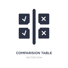comparision table icon on white background. Simple element illustration from UI concept.