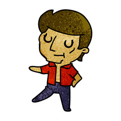 textured cartoon of kawaii older man