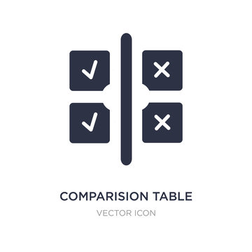 comparision table icon on white background. Simple element illustration from UI concept.