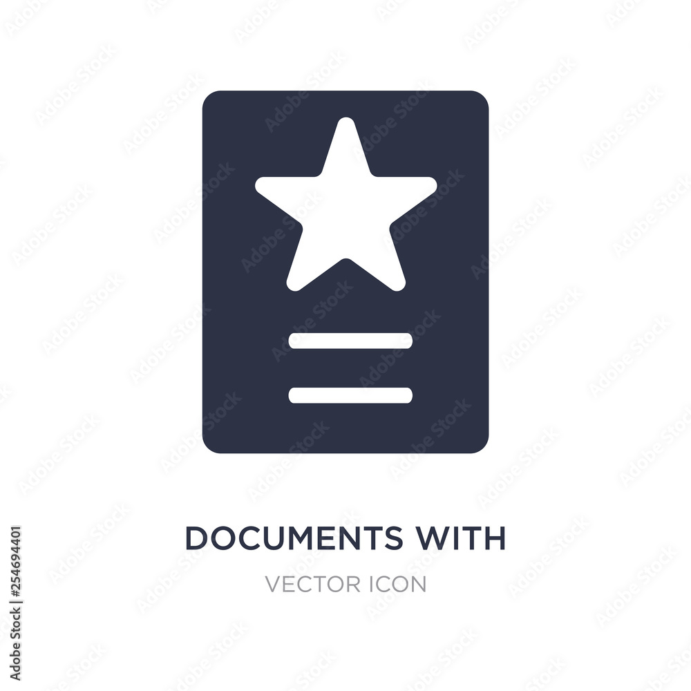 Poster documents with a star icon on white background. simple element illustration from ui concept.