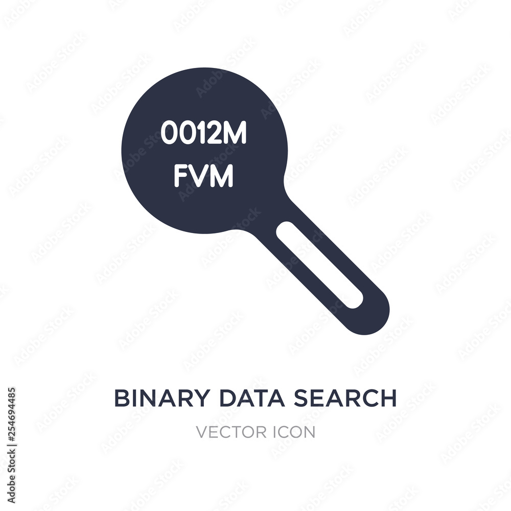 Poster binary data search icon on white background. simple element illustration from ui concept.