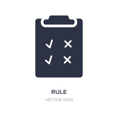 rule icon on white background. Simple element illustration from UI concept.