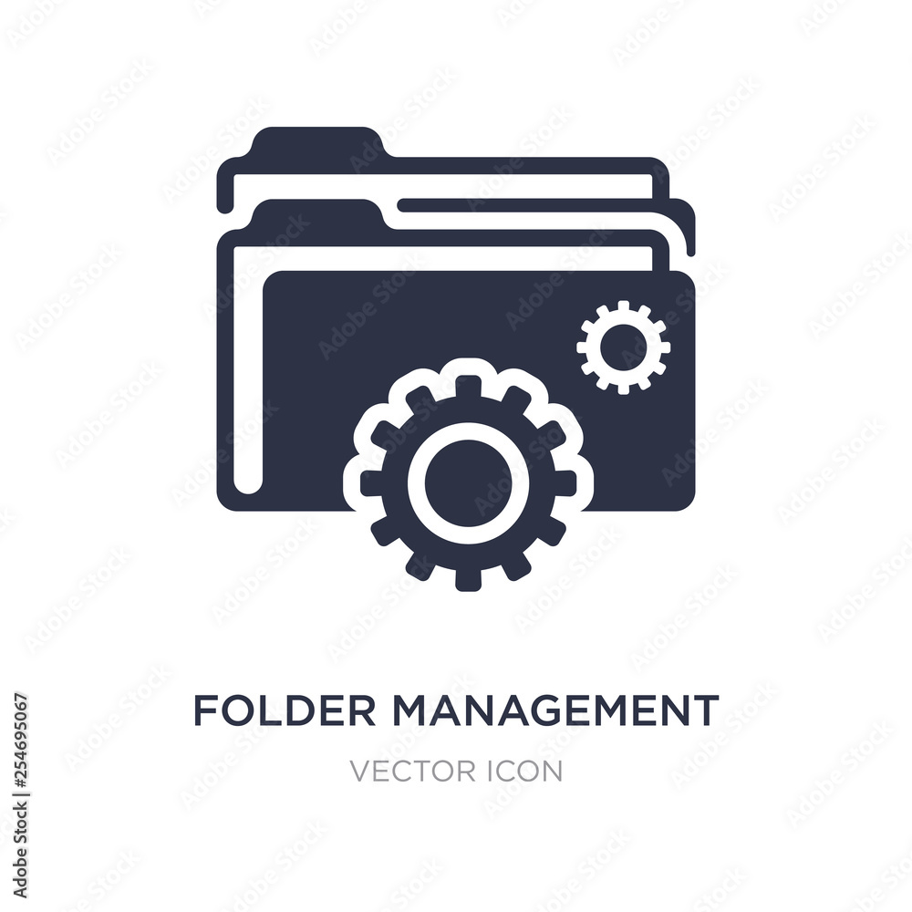 Poster folder management icon on white background. simple element illustration from web hosting concept.