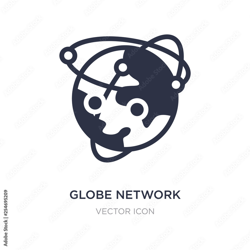 Poster globe network icon on white background. simple element illustration from web hosting concept.