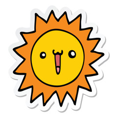 sticker of a cartoon sun