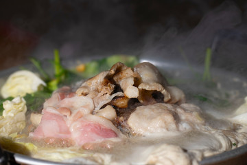 Thai Barbecue Buffet on black background