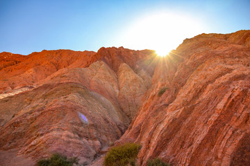View on the rocks and the mountains of Salta