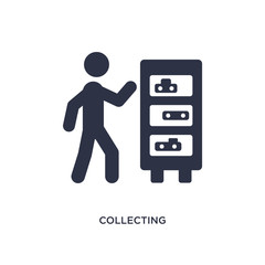 collecting icon on white background. Simple element illustration from activity and hobbies concept.