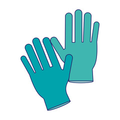 Obraz premium Medical gloves isolated blue lines