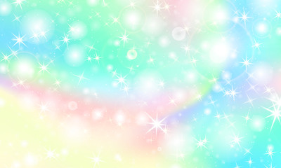 Fototapeta na wymiar Unicorn rainbow background. Holographic sky
