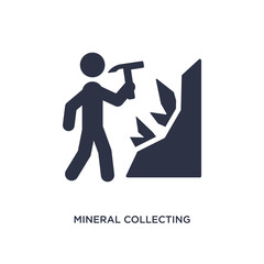 mineral collecting icon on white background. Simple element illustration from activity and hobbies concept.
