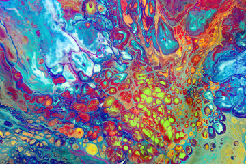 watercolor abstract multicolor background.Mixed colors waves on paper