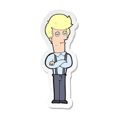 sticker of a cartoon bored man