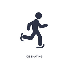 Fototapeta na wymiar ice skating icon on white background. Simple element illustration from activities concept.