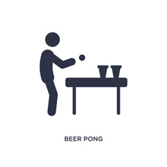 Fototapeta premium beer pong icon on white background. Simple element illustration from activities concept.