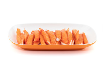 crab sticks isolated on white background