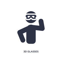 3d glasses icon on white background. Simple element illustration from outdoor activities concept.