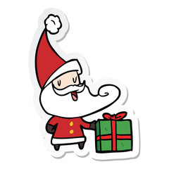 sticker of a cartoon santa claus
