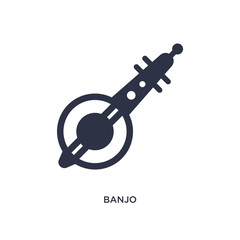 banjo icon on white background. Simple element illustration from africa concept.