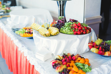 Buffet with a variety of delicious sweets, food ideas, celebration