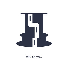 waterfall icon on white background. Simple element illustration from africa concept.