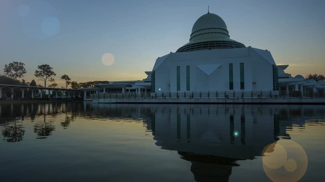 Timelapse Of Annur Mosque During Sunrise.4k.Prores.