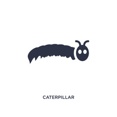 caterpillar icon on white background. Simple element illustration from agriculture farming and gardening concept.