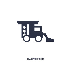 harvester icon on white background. Simple element illustration from agriculture concept.