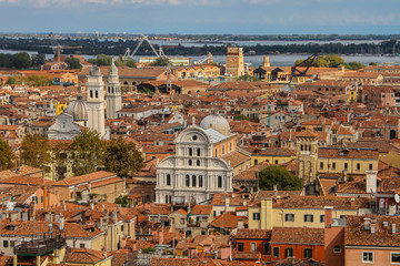 Beautiful view from above on the city of Venice (Italy)