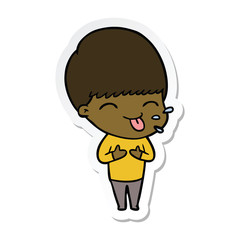 sticker of a funny cartoon boy