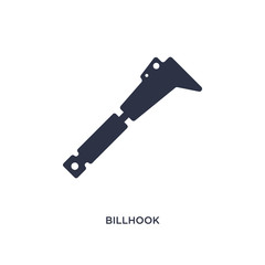 billhook icon on white background. Simple element illustration from farming and gardening concept.