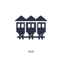 silo icon on white background. Simple element illustration from farming concept. © zaurrahimov