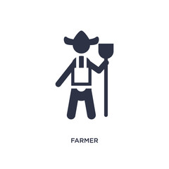 farmer icon on white background. Simple element illustration from farming concept.
