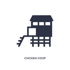 chicken coop icon on white background. Simple element illustration from farming concept. © zaurrahimov