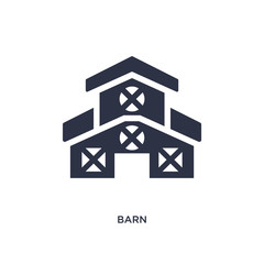 barn icon on white background. Simple element illustration from farming concept.