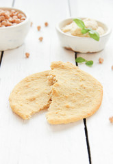 Kichererbsen teig Brot Boden Kichererbse Teig ohne Mehl 