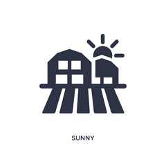 Naklejka premium sunny icon on white background. Simple element illustration from farming concept.